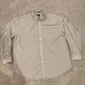 Arrow Men's Casual Striped Button-Down Shirt - beige 
Size L 16-16.5